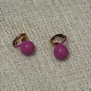 Elegant Pink and Gold Clip On Earrings